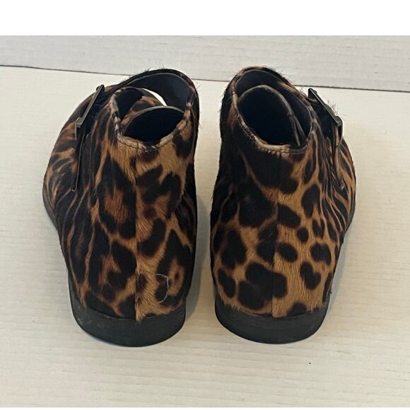 Women's JOHNSTON & MURPHY Pony Hair Cheetah print Ankle Booties Boots Sz 8M - Picture 3 of 9